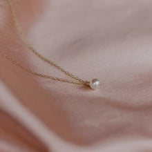Load image into Gallery viewer, Pearl Dangle Charm Necklace - Gold Filled or Sterling Silver
