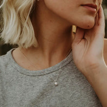 Load image into Gallery viewer, Pearl Dangle Charm Necklace - Gold Filled or Sterling Silver
