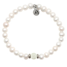 Load image into Gallery viewer, Pearl with White Moonstone - TJazelle Cape Bracelet