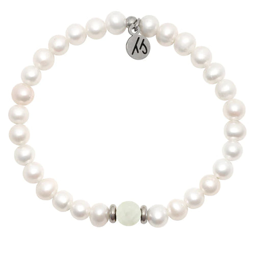 Pearl with White Moonstone - TJazelle Cape Bracelet