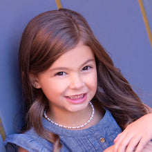 Load image into Gallery viewer, Girls 14K Gold-Plated Pearl Necklace Baptism/Communion Gift