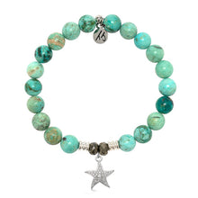 Load image into Gallery viewer, "CZ Starfish" Silver Charm Bracelet - TJazelle