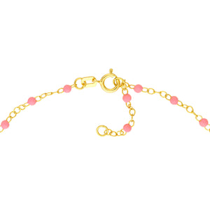 Baby Pink Enamel Bead Piatto Bracelet