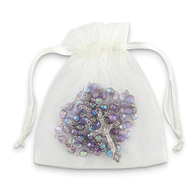 Load image into Gallery viewer, Silver-tone Purple Aurora Borealis Acrylic Beaded 19.5 inch Rosary