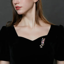 Load image into Gallery viewer, Rainbow Color Gemstone Brooch