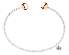 Load image into Gallery viewer, Cape Cod Twist Cuff Bangle with 2 Beads - 14K Rose Gold