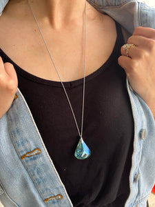 Swarovski Long Blue Dangle Necklace - Crystal Spirit Collection