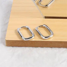 Load image into Gallery viewer, Minimalist Rectangular Hoop Earrings in 925 Sterling Silver