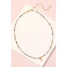 Load image into Gallery viewer, Rectangle Charm Beaded Choker Necklace