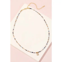 Load image into Gallery viewer, Rectangle Charm Beaded Choker Necklace