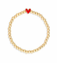 Load image into Gallery viewer, Heart Stretch Bracelet in Red
