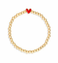 Load image into Gallery viewer, Heart Stretch Bracelet in Red - Luca and Danni