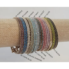 Load image into Gallery viewer, Rhinestone Chocolate Gold Finish Flexible Bracelet