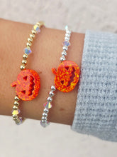 Load image into Gallery viewer, Pumpkin (Orange Opal) with AB Crystals Beaded Bracelet- Our Whole Heart
