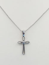 Load image into Gallery viewer, Petite Open Cross Necklace - Sterling Silver
