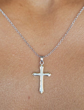 Load image into Gallery viewer, Two Tone Sterling Silver Cross Necklace
