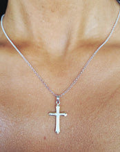 Load image into Gallery viewer, Two Tone Sterling Silver Cross Necklace