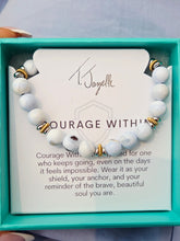 Load image into Gallery viewer, Light Blue White Agate Courage Within Bracelet - TJazelle