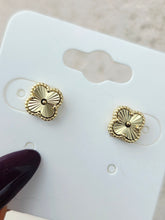 Load image into Gallery viewer, Diamond Cut Clover Stud Earrings - Sterling Silver