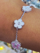 Load image into Gallery viewer, Mother of Pearl Flower Bracelet - Sterling Silver