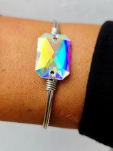 Load image into Gallery viewer, Dylan Bangle Bracelet in Aurora Borealis Crystal AB