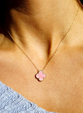 Load image into Gallery viewer, Pink Mother of Pearl Clover Necklace - Sterling Silver