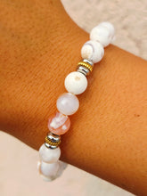 Load image into Gallery viewer, White Natural Agate Courage Within Bracelet - TJazelle