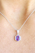 Load image into Gallery viewer, Amethyst Necklace - 14K White Gold