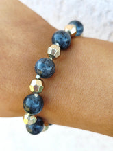 Load image into Gallery viewer, Gray w/ Gold Stretch Bracelet