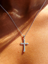 Load image into Gallery viewer, Two Tone Sterling Silver Cross Necklace