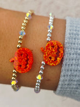 Load image into Gallery viewer, Pumpkin (Orange Opal) with AB Crystals Beaded Bracelet- Our Whole Heart