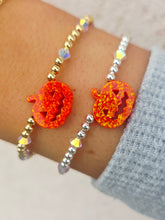 Load image into Gallery viewer, Pumpkin (Orange Opal) with AB Crystals Beaded Bracelet- Our Whole Heart
