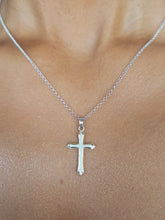 Load image into Gallery viewer, Two Tone Sterling Silver Cross Necklace