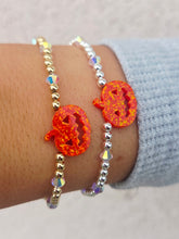 Load image into Gallery viewer, Pumpkin (Orange Opal) with AB Crystals Beaded Bracelet- Our Whole Heart