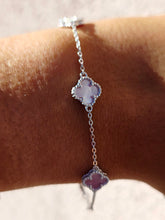 Load image into Gallery viewer, Mini Pink Mother of Pearl Clover Station Bracelet