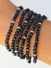 Load image into Gallery viewer, Black with Silver Accents - Crystal Stacker