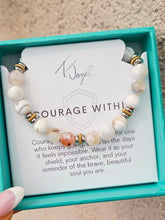 Load image into Gallery viewer, White Natural Agate Courage Within Bracelet - TJazelle