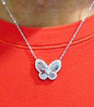 Load image into Gallery viewer, Butterfly Fluted Necklace - Sterling Silver