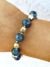 Load image into Gallery viewer, Gray w/ Gold Stretch Bracelet