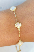 Load image into Gallery viewer, Mini White Mother of Pearl Clover Station Bracelet