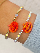 Load image into Gallery viewer, Pumpkin (Orange Opal) with AB Crystals Beaded Bracelet- Our Whole Heart