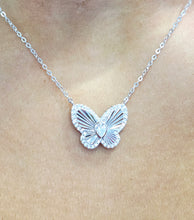 Load image into Gallery viewer, Butterfly Fluted Necklace - Sterling Silver