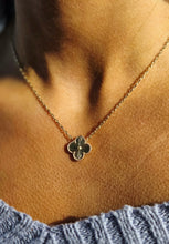 Load image into Gallery viewer, Fluted Clover Flower Necklace with Mother of Pearl Flower - 14K Yellow Gold