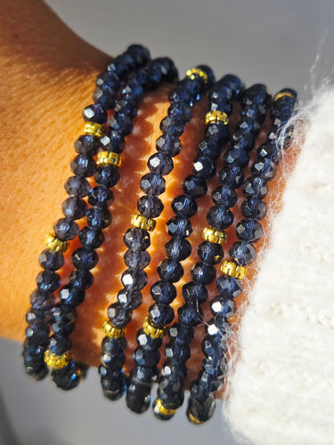Indigo Blue with Gold Accents - Crystal Stacker