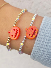 Load image into Gallery viewer, Pumpkin (Orange Opal) with AB Crystals Beaded Bracelet- Our Whole Heart