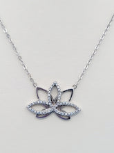 Load image into Gallery viewer, Lotus CZ Necklace - Sterling Silver