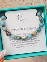 Load image into Gallery viewer, Larimar Jasper Gold Empowered Elegance Beaded Bracelet - TJazelle
