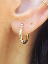 Load image into Gallery viewer, Diamond Cut Hoops 1/2 Inch - 14K Yellow Gold