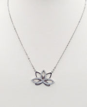 Load image into Gallery viewer, Lotus CZ Necklace - Sterling Silver