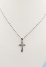 Load image into Gallery viewer, Petite Open Cross Necklace - Sterling Silver